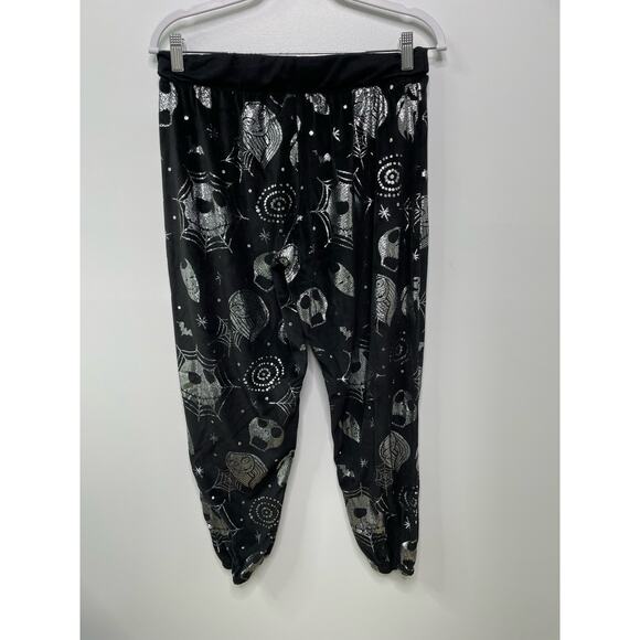 Disney Nightmare Before Christmas Jogger 8 10 NMBC Black Silver Sweatpant Lounge - Picture 6 of 10